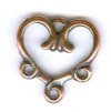1 13mm 3 Loop TierraCast Antique Copper Heart Link
