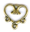 1 13mm 3 Loop TierraCast Antique Gold Heart Link