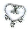 1 13mm 3 Loop TierraCast Antique Silver Heart Link