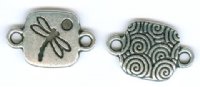 1 21x13mm 2- Loop TierraCast Antique Silver Square Dragonfly Link