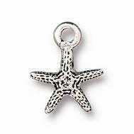 1, 12.7x10.3mm TierraCast Antique Silver Tiny Starfish / Seastar Pendant