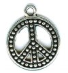 1 23mm TierraCast Antique Silver Beaded Peace Symbol Pendant