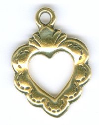 1 24x18mm TierraCast Antique Gold Sacred Heart Pendant