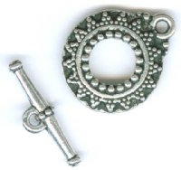 1 17mm TierraCast Antique Silver Bali Toggle