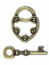 1 Set of 25mm TierraCast Brass Oxide Lock and Key Toggle
