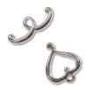 5 Sets of 17x14mm Bright Silver Heart Toggles