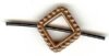 1 13mm TierraCast Antique Copper Beaded Diagonal Diamond Bead Frame