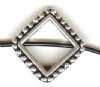1 16mm TierraCast Antique Silver Beaded Diagonal Diamond Bead Frame