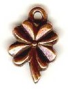 1 10mm TierraCast Antique Copper Four Leaf Clover Pendant