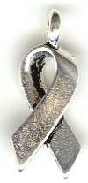 1 17mm TierraCast Antique Silver Awareness Ribbon Pendant