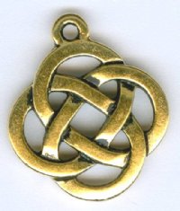 1 18mm TierraCast Antique Gold Open Round Celtic Knot Pendant