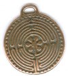1 23mm TierraCast Antique Copper Labyrinth Pendant