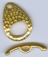 1 22x16mm TierraCast Hammered Gold Ellipse Toggle