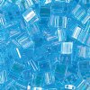 TL0260 5.2 Grams Transparent Aqua AB Two Hole Miyuki Tila Beads