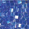 TL0261 5.2 Grams Transparent Capri Blue AB Two Hole Miyuki Tila Beads