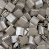 TL0526 5.2 Grams Opaque Silver Gray Lustre Two Hole Miyuki Tila Beads
