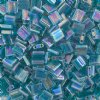 TL2458 5.2 Grams Transparent Turquoise Green AB Lustre Two Hole Miyuki Tila Beads