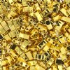 TLHC-0191 5.2 Grams Gold Plated Half Cut Two Hole Miyuki Tila Beads