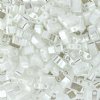 TLHC-0420 5.2 Grams Opaque White Pearl Ceylon Half Cut Two Hole Miyuki Tila Beads