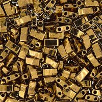TLHC-0457 5.2 Grams Opaque Metallic Bronze Half Cut Two Hole Miyuki Tila Beads