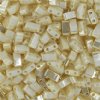 TLHC-0592 5.2 Grams Opaque Ivory Pearl Ceylon Half Cut Two Hole Miyuki Tila Beads