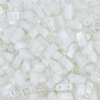 TLHC-0471 5.2 Grams Opaque White Pearl AB Half Cut Two Hole Miyuki Tila Beads