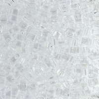 TLHC-0131 5.2 Grams Transparent Crystal Half Cut Two Hole Miyuki Tila Beads