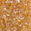 TLHC-0251 5.2 Grams Transparent Light Amber AB Half Cut Two Hole Miyuki Tila Beads