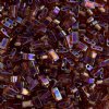 TLHC-0257 5.2 Grams Transparent Dark Amber AB Half Cut Two Hole Miyuki Tila Beads