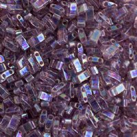 TLHC-0256 5.2 Grams Transparent Light Amethyst AB Half Cut Two Hole Miyuki Tila Beads