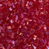 TLHC-0254 5.2 Grams Transparent Red AB Half Cut Two Hole Miyuki Tila Beads
