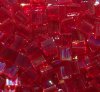 TL0254 5.2 Grams Transparent Red AB Two Hole Miyuki Tila Beads