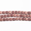 50, 6mm Blooming Dahlia Saturated Metallic Two-Hole Tile Glass Beads