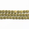 50, 6mm Meadowlark Saturated Metallic Two-Hole Tile Glass Beads