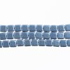 50, 6mm Blue Boy Saturated Metallic Two-Hole Tile Glass Beads