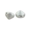 20 8mm Matte Metallic Silver Two Hole Glass Tipp Beads