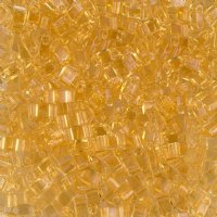 TLHC-0132 5.2 Grams Transparent Light Amber Half Cut Two Hole Miyuki Tila Beads
