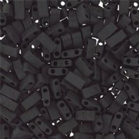 TLHC-0401F 5.2 Grams Opaque Matte Black Half Cut Two Hole Miyuki Tila Beads
