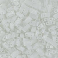 TLHC-0402 5.2 Grams Opaque White Half Cut Two Hole Miyuki Tila Beads