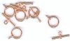 5 Sets of 9mm Ringed End Bright Copper Toggles
