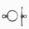 9 Sets of 11mm Ringed Antique Silver Plated Toggle Clasps