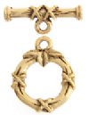 5 Sets of 14mm Antique Gold Bamboo Toggles 