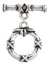 5 Sets of 14mm Antique Silver Bamboo Toggles
