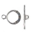 7 Sets of 14mm Antique Silver Toggles with Rivet Design