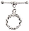 5 Sets 17mm Antique Silver Rope Wrapped Toggles 