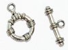 5 Sets of 15x11mm Rope Wrapped Antique Silver Toggle Clasps