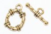 5 Sets of 16x12mm Antique Gold Wrapped Oval Toggles