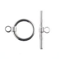 5 Sets of 17mm Silver Plated Toggle Clasps