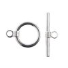5 Sets of 17mm Silver Plated Toggle Clasps