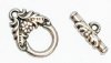 5 Sets of 17.5x12mm Floral Antique Silver Toggle Clasps